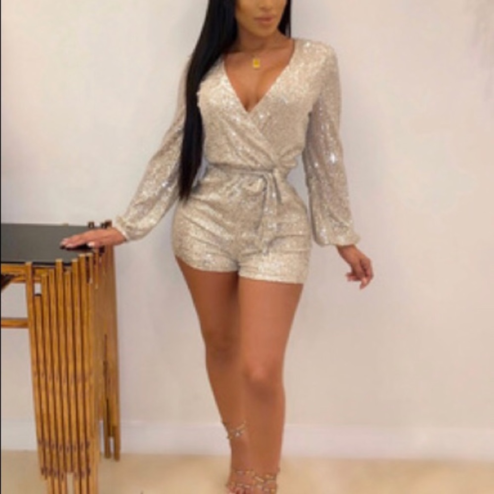 Gold short romper